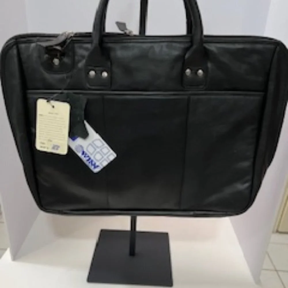 Winn International Slim Leather Laptop Briefcase Style 2455